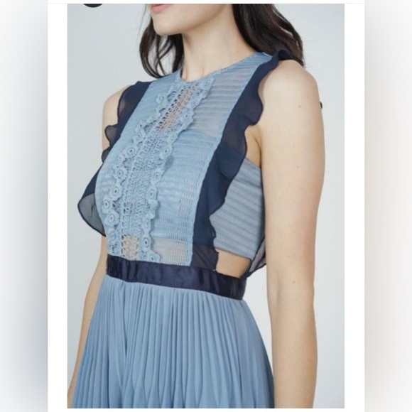 MDS Collections Beria Pleated Skorts Romper in Blue M - Picture 2 of 9